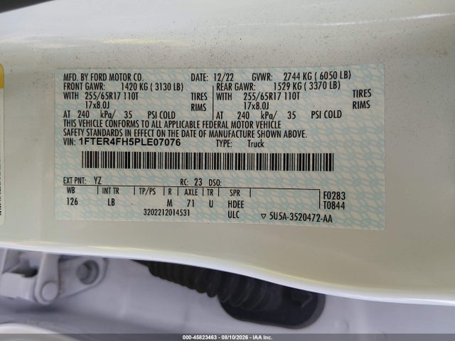 Ford Ranger Xlt 2023 1FTER4FH5PLE07076 Image 9