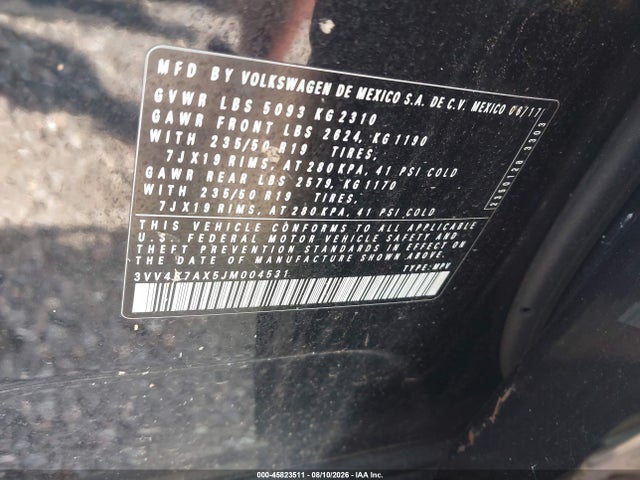 Продажа на аукционе авто 2018 Volkswagen Tiguan 2.0t Sel Premium, vin: 3VV4B7AX5JM004531, номер лота: 45823511