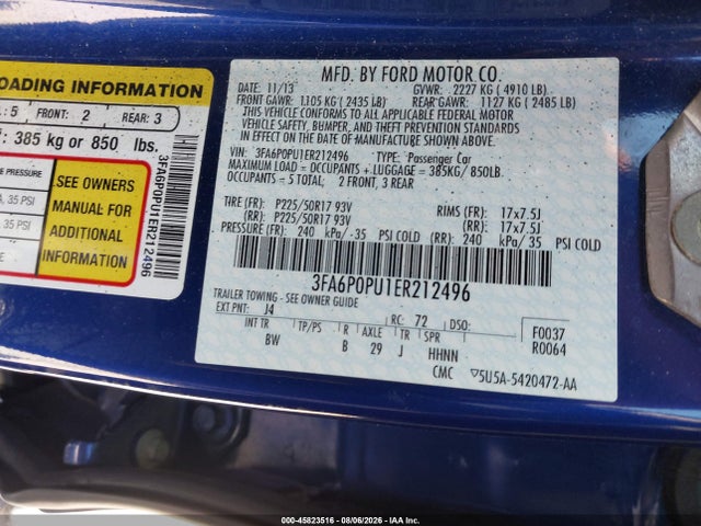 3FA6P0PU1ER212496 Ford Fusion Energi Se Luxury