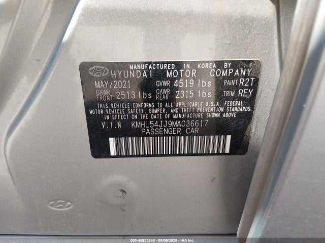 KMHL54JJ9MA036617 Hyundai Sonata Limited