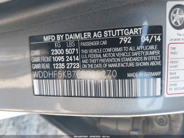 Продажа на аукционе авто 2014 Mercedes-benz E 350, vin: WDDHF5KB7EB022270, номер лота: 45823598