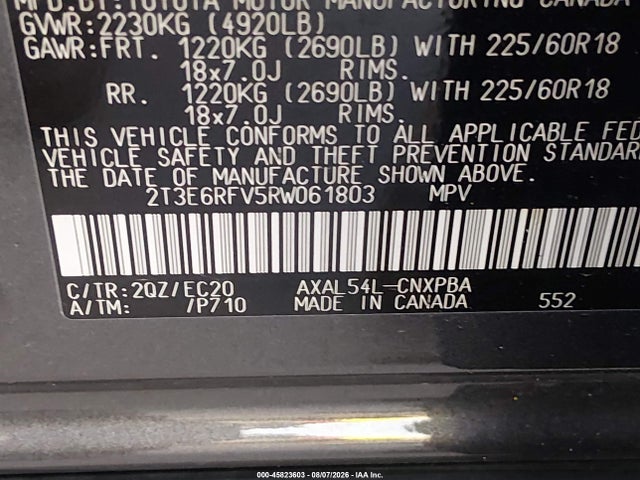 2024 Toyota Rav4 Hybrid Xse მანქანა იყიდება აუქციონზე, vin: 2T3E6RFV5RW061803, აუქციონის ნომერი: 45823603