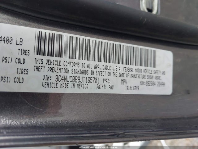 Aukcja sprzedaży 2018 Jeep Compass Latitude Fwd, vin: 3C4NJCBB9JT165701, numer aukcji: 45823610