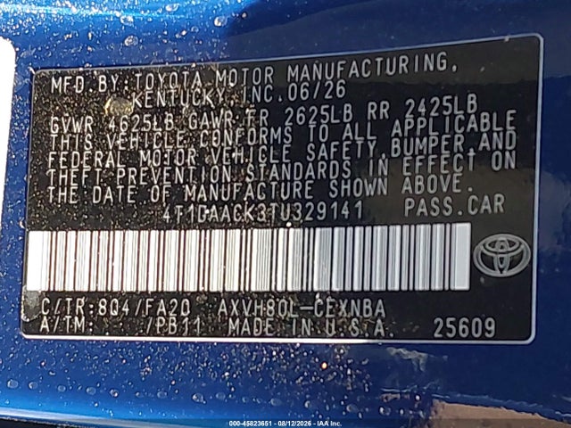 Toyota CAMRY LE 2026 4T1DAACK3TU329141 Image 9