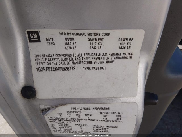 Aukcja sprzedaży 2004 Pontiac Grand Am Se1, vin: 1G2NF52EX4M528772, numer aukcji: 45823655