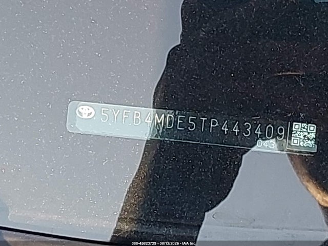 Продаж на аукціоні авто 2026 Toyota Corolla Le, vin: 5YFB4MDE5TP443409, номер лоту: 45823729