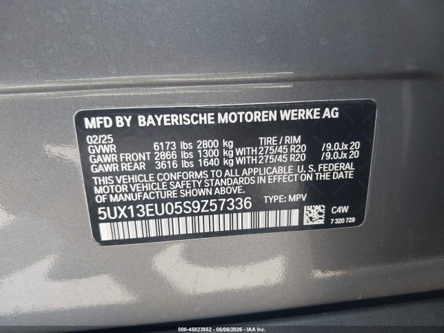 5UX13EU05S9Z57336 BMW X5 Sdrive40i