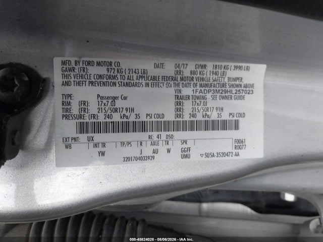 1FADP3M29HL257023 Ford FOCUS SEL