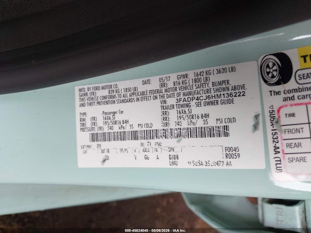 Ford Fiesta Titanium 2017 3FADP4CJ6HM136222 Image 9
