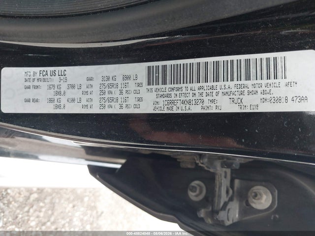Aukcja sprzedaży 2019 Ram 1500 Big Horn/lone Star  4x2 5'7 Box, vin: 1C6RREFT4KN813270, numer aukcji: 45824048