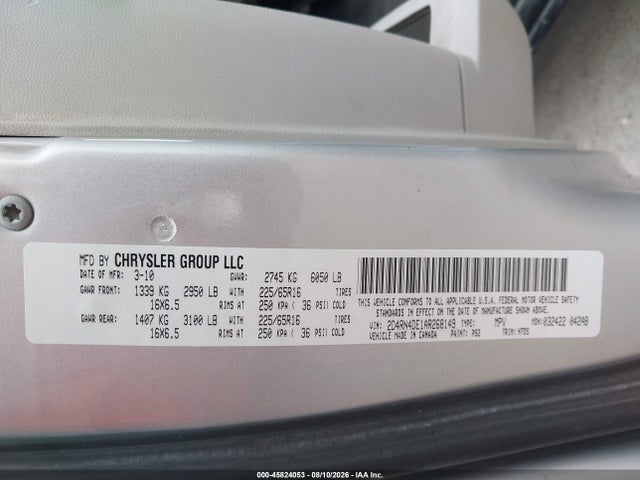 Продаж на аукціоні авто 2010 Dodge Grand Caravan Se, vin: 2D4RN4DE1AR268149, номер лоту: 45824053
