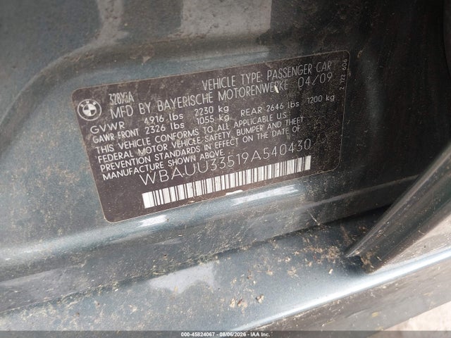 Продажа на аукционе авто 2009 Bmw 328i Xdrive, vin: WBAUU33519A540430, номер лота: 45824067