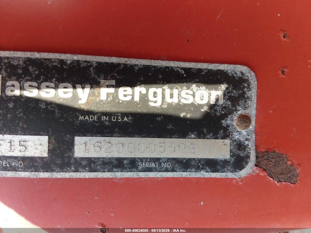 45824085 :رقم المزاد ، 16200005508 vin ، 1975 Massey Ferguson Mf15 Feed Grinder مزاد بيع
