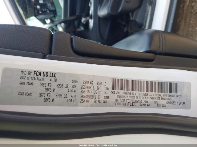 Продажа на аукционе авто 2018 Jeep Grand Cherokee Limited 4x4, vin: 1C4RJFBG7JC363476, номер лота: 45824102