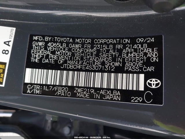 Toyota Corolla Hybrid Le 2025 JTDBCMFE4S3071312 Image 9
