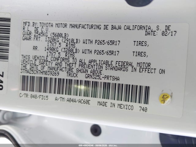 3TMAZ5CN7HM039269 Toyota Tacoma Trd Sport