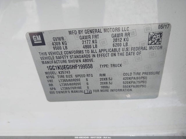 1GC1KUEG6HF199558 Chevrolet Silverado 2500hd Work Truck