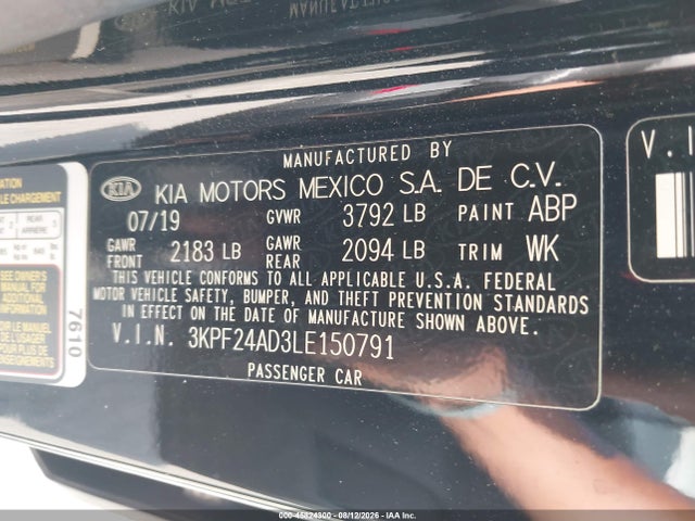 KIA Forte Lxs 2020 3KPF24AD3LE150791 Image 9