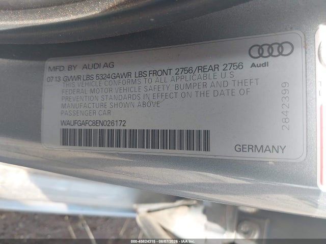 Aukcja sprzedaży 2014 Audi A6 3.0t Premium Plus, vin: WAUFGAFC8EN026172, numer aukcji: 45824315