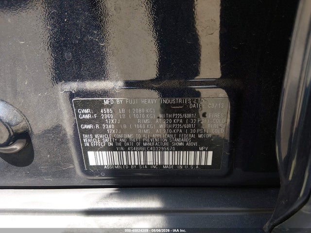 Aukcja sprzedaży 2013 Subaru Outback 2.5i Limited, vin: 4S4BRBLC4D3295670, numer aukcji: 45824389