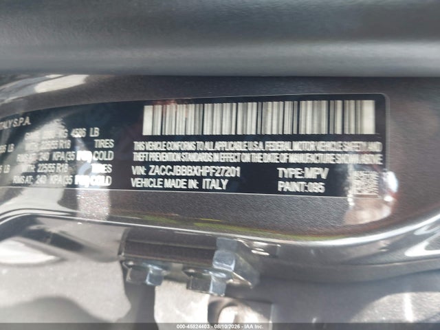 Aukcja sprzedaży 2017 Jeep Renegade Latitude, vin: ZACCJBBBXHPF27201, numer aukcji: 45824403