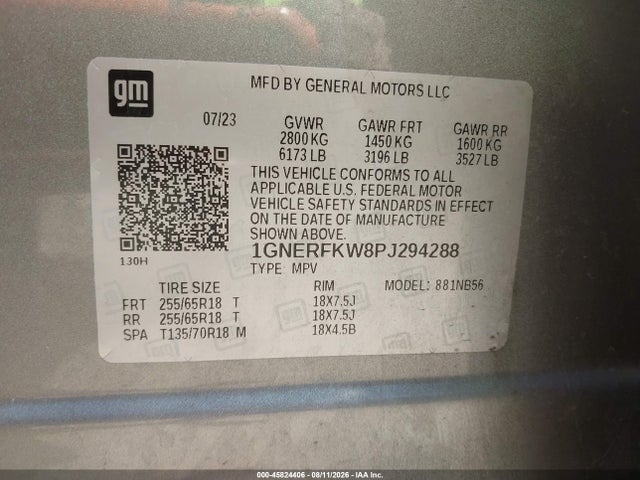 Продажа на аукционе авто 2023 Chevrolet Traverse Fwd Ls, vin: 1GNERFKW8PJ294288, номер лота: 45824406