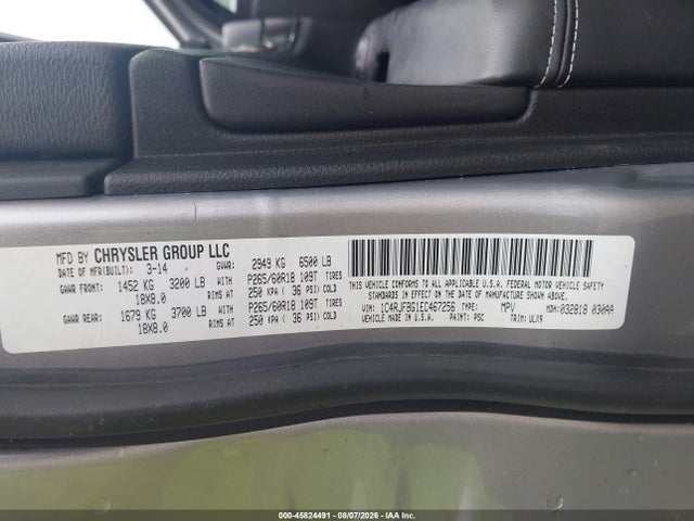 Продаж на аукціоні авто 2014 Jeep Grand Cherokee Limited, vin: 1C4RJFBG1EC467256, номер лоту: 45824491