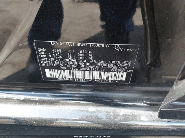 Aukcja sprzedaży 2017 Subaru Impreza 2.0i Premium, vin: 4S3GTAD6XH3727179, numer aukcji: 45824494