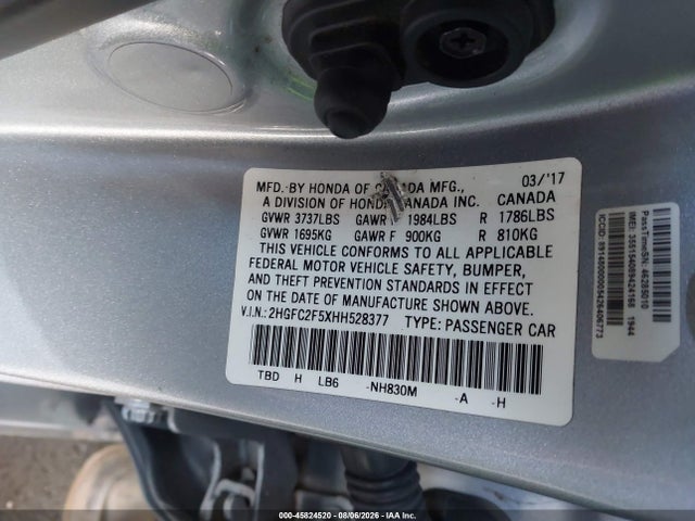 2HGFC2F5XHH528377 Honda Civic Lx