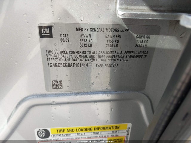 Aukcja sprzedaży 2010 Buick Lacrosse Cxl, vin: 1G4GC5EG0AF101414, numer aukcji: 45824524