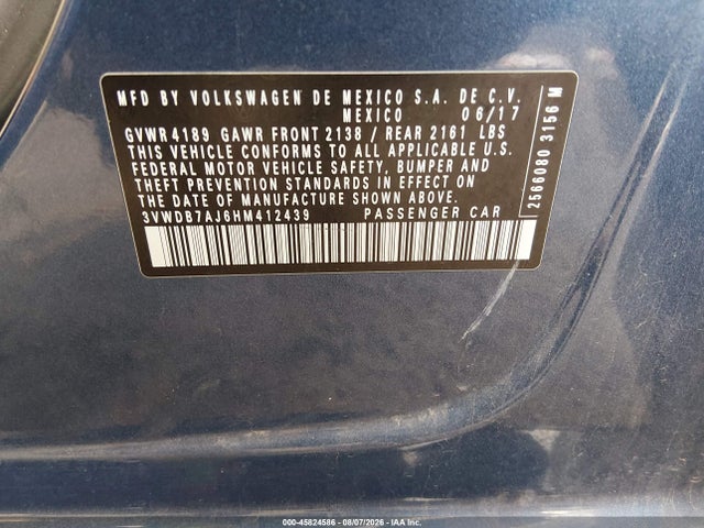 Volkswagen Jetta 1.4t Se 2017 3VWDB7AJ6HM412439 Image 9