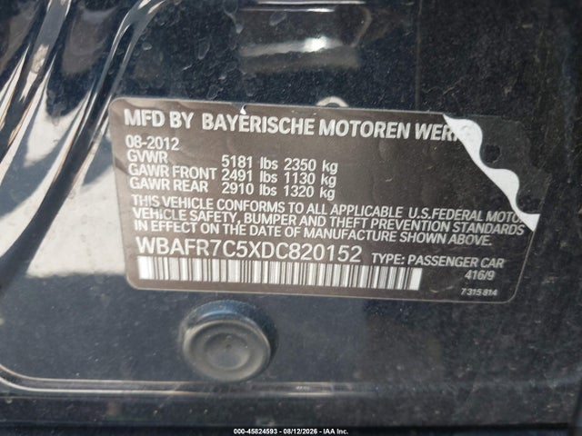 Продаж на аукціоні авто 2013 Bmw 535i, vin: WBAFR7C5XDC820152, номер лоту: 45824593