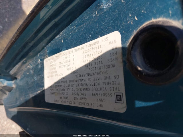 45824632 :رقم المزاد ، 1GKDM19Z5NB527108 vin ، 1992 Gmc Safari Xt مزاد بيع
