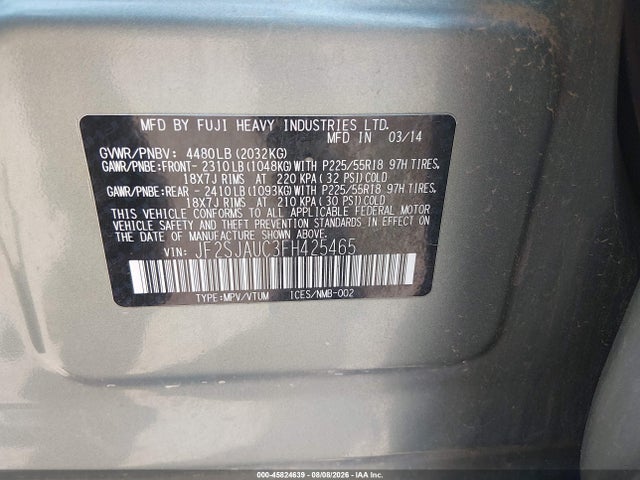 Subaru Forester 2.5i Touring 2015 JF2SJAUC3FH425465 Image 9