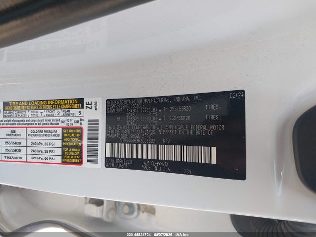 45824704 :رقم المزاد ، 5TDAAAA63RS005682 vin ، 2024 Lexus Tx 350 مزاد بيع