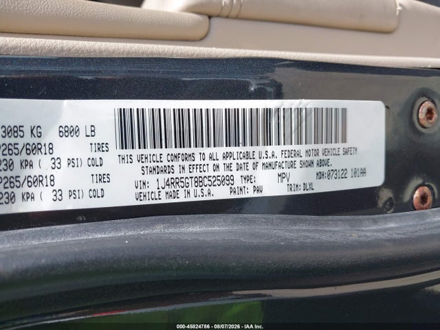 Продаж на аукціоні авто 2011 Jeep Grand Cherokee Limited, vin: 1J4RR5GT8BC525099, номер лоту: 45824786