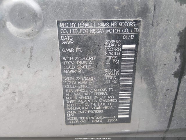 Nissan ROGUE S 2017 KNMAT2MT7HP578398 Image 9