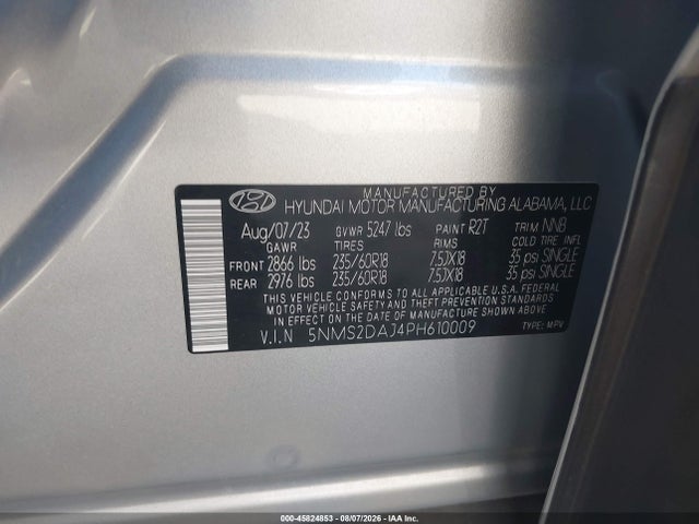 5NMS2DAJ4PH610009 Hyundai Santa Fe Sel