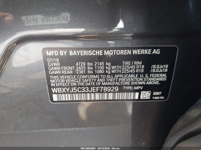 Aukcja sprzedaży 2018 Bmw X2 Xdrive28i, vin: WBXYJ5C33JEF78929, numer aukcji: 45824891