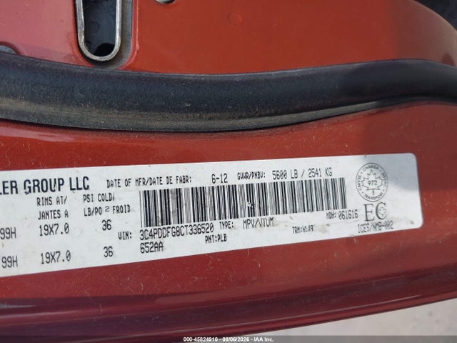 Aukcja sprzedaży 2012 Dodge Journey R/t, vin: 3C4PDDFG8CT336520, numer aukcji: 45824910