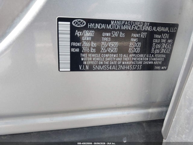 Hyundai Santa Fe Calligraphy 2022 5NMS54AL2NH453733 Image 9
