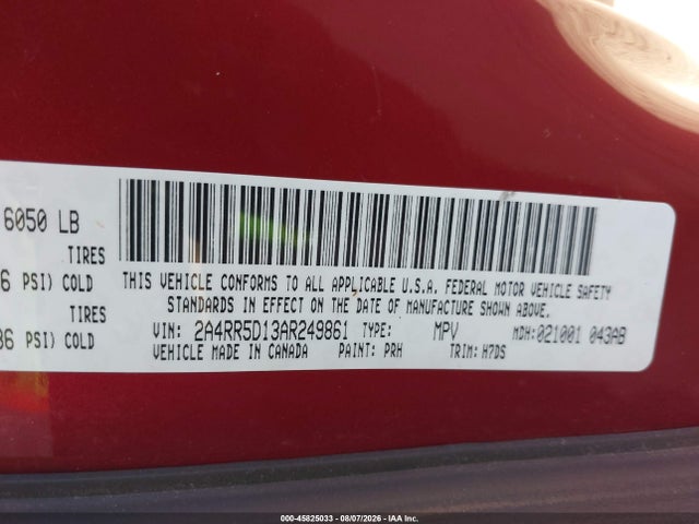 Продаж на аукціоні авто 2010 Chrysler Town & Country Touring, vin: 2A4RR5D13AR249861, номер лоту: 45825033
