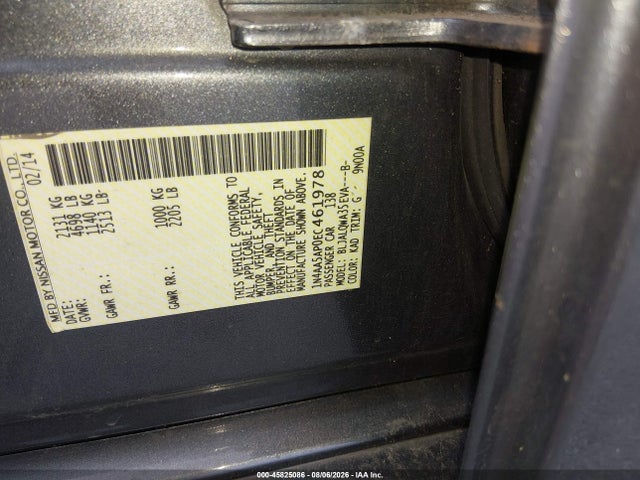 Продаж на аукціоні авто 2014 Nissan Maxima 3.5 S/3.5 Sv, vin: 1N4AA5AP0EC461978, номер лоту: 45825086
