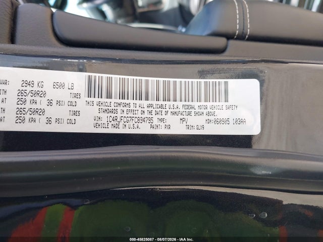 1C4RJFCG7FC894795 Jeep Grand Cherokee Overland