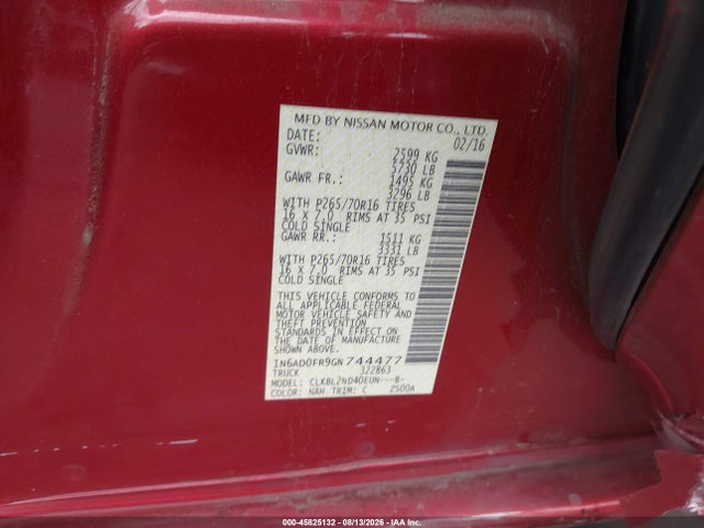 Nissan Frontier Sv 2016 1N6AD0FR9GN744477 Image 9