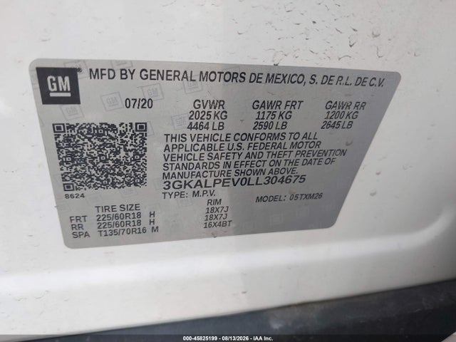 Продажа на аукционе авто 2020 Gmc Terrain Fwd Slt, vin: 3GKALPEV0LL304675, номер лота: 45825199