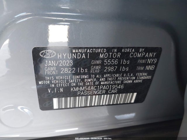 2023 Hyundai Ioniq 6 Limited მანქანა იყიდება აუქციონზე, vin: KMHM54AC1PA019546, აუქციონის ნომერი: 45825230