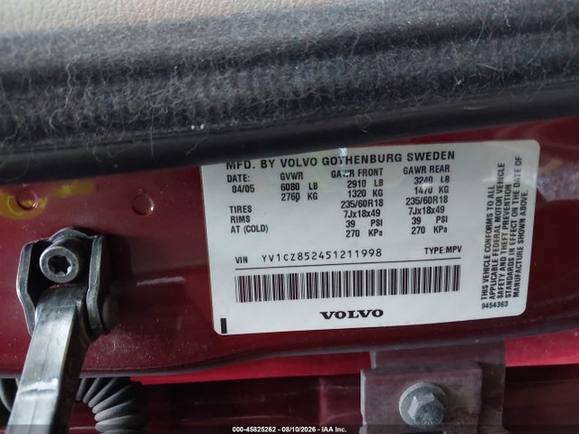 Продажа на аукционе авто 2005 Volvo Xc90 T6, vin: YV1CZ852451211998, номер лота: 45825262