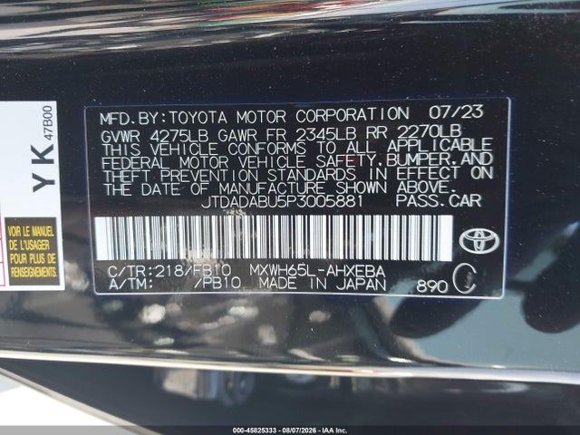 Toyota Prius Le Awd-e 2023 JTDADABU5P3005881 Image 9