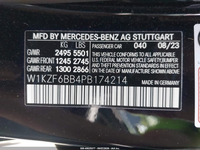 Aukcja sprzedaży 2023 Mercedes-benz Amg E 53 4matic, vin: W1KZF6BB4PB174214, numer aukcji: 45825377
